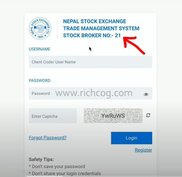 NEPSE login