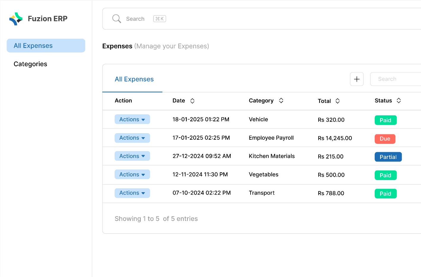 Record your everyday expenses